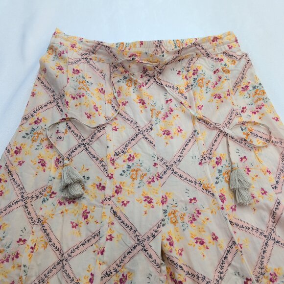 Free People Yellow Floral Wide Leg Pants Size M - Picture 5 of 8